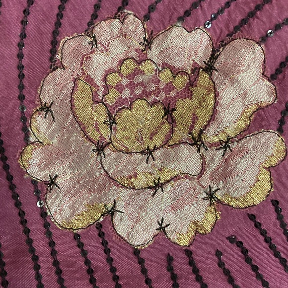 Y2K Anthropologie Embroidered Sequin Lace Viscose Skirt - Picture 2 of 6